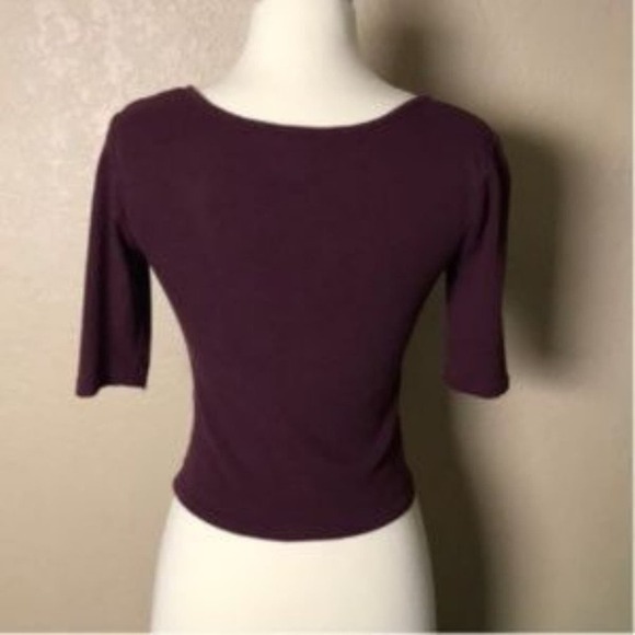 New Look ~ Maroon Lace-up Top ~ Size 4 - Picture 3 of 4